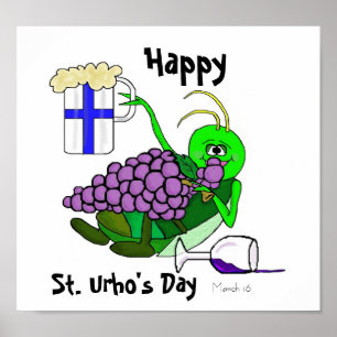 St. Urhos dag Poster med Drunk Grashopper