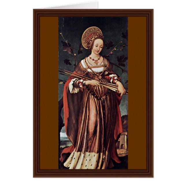 St Ursula av Hans Holbein det mer ung Hälsningskort (Framsidan)