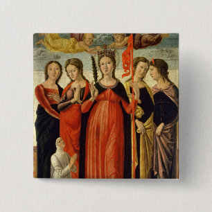 St Ursula och fyra Saints (tempera på panel) Knapp