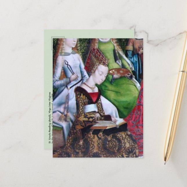 St. Ursula Reading (detalj; M 070) Vykort (Fram/Back In Situ)