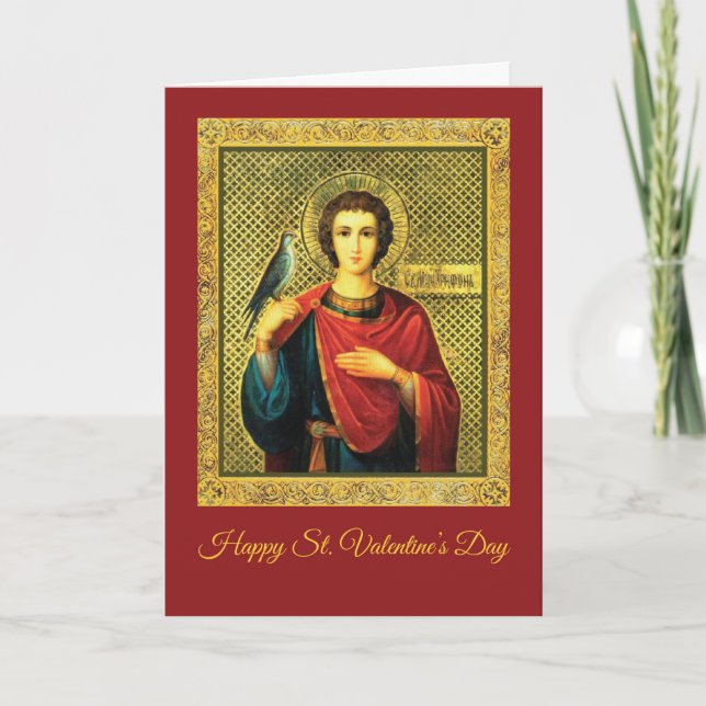 St. Valentin med fågeln Helgkort (Framsida)