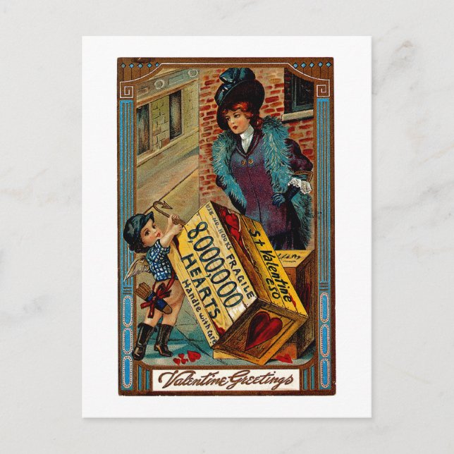 St. Valentine Låda Helg Vykort (Framsida)