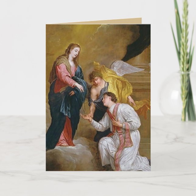 St. Valentine med välsignad Mor och Rosary Kort (Framsida)