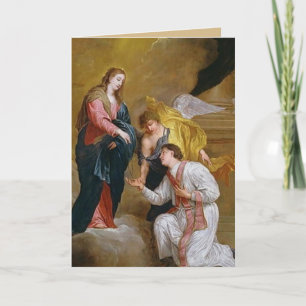 St. Valentine med välsignad Mor och Rosary Kort