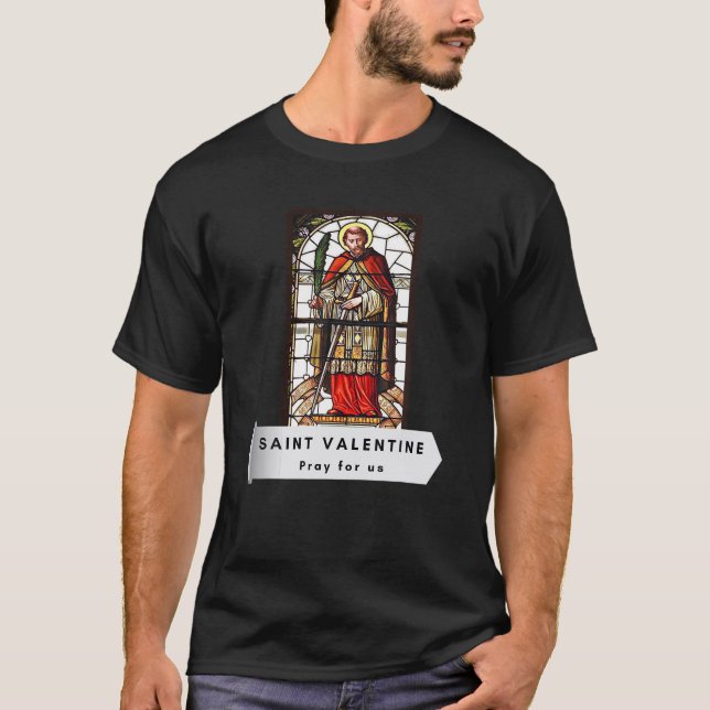 St Valentine Valentines day-katolska Saint Christi T Shirt (Framsida)
