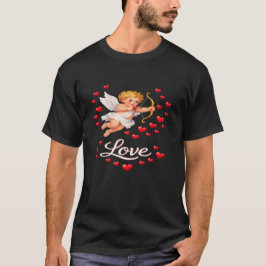 St. Valentines Day Cupid Love Men's Black  T Shirt