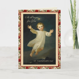 St. Valentines day Religiösa Jesus Heart Prayer Helgkort