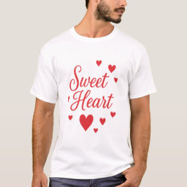 St. Valentines Day Sweet Heart White  T Shirt