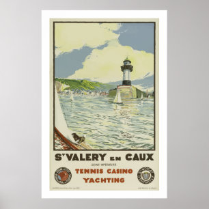 St Valery en Caux, tennis Casino Yachting Poster