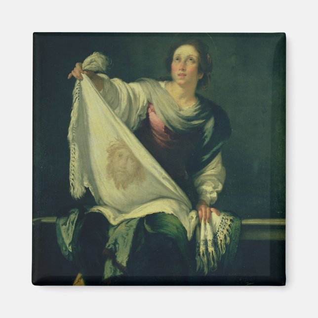 St. Veronica, 1625-30 (olja på arbetsyta) Magnet (Framsidan)