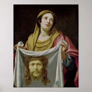 St. Veronica Holding Heliga Shroud Poster