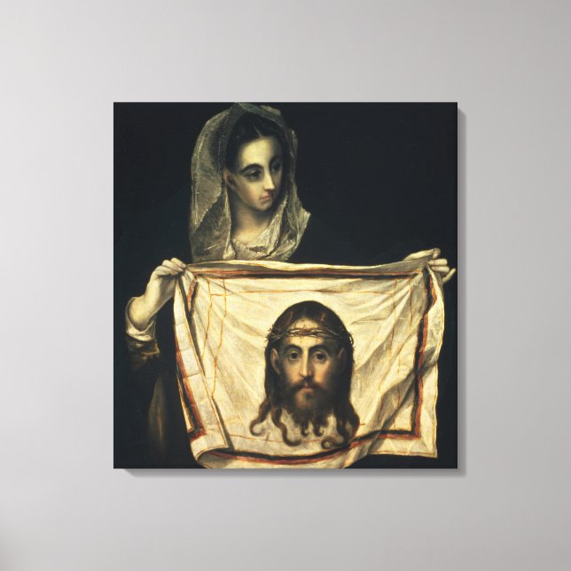 St.Veronica med Heligan Shroud Canvastryck (Framsida)