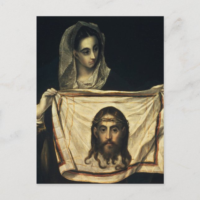 St.Veronica med Heligan Shroud Vykort (Framsida)