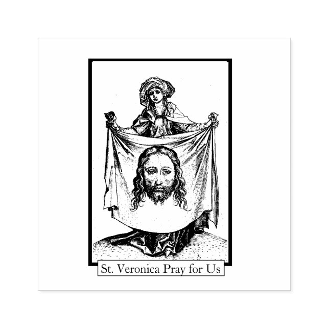 St. Veronica Veil Jesus Religiösa Catholic Saint Stämpel (Tryck)