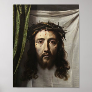 St Veronica Veil Shroud Jesus Ansikte Poster