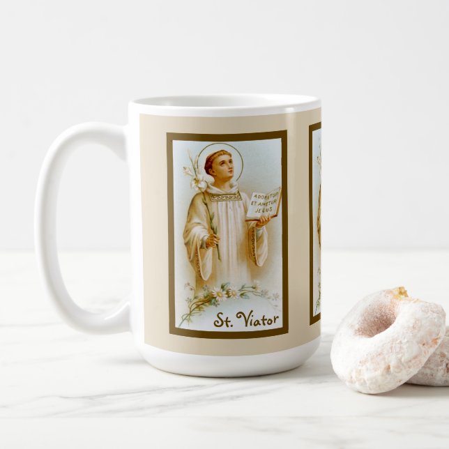 St. Viator of Lyon the Catechist (BF 02) Kaffemugg (Med munk)