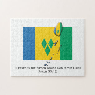 ST VINCENT   Blad nation   VINCENTISK FLAGGA Pussel