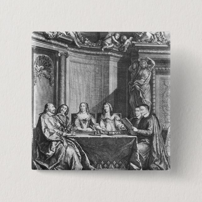 St. Vincent de Paul och kardinal Jules Mazarin Knapp (Framsida)