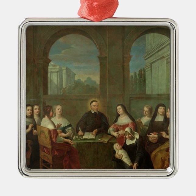 St. Vincent de Paul och systrarna av välgörenhet Julgransprydnad Metall (Framsidan)