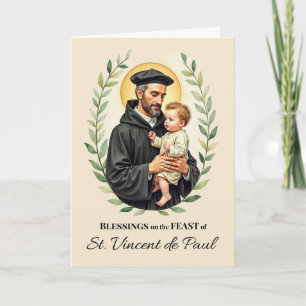 St. Vincent de Pauls namnsdags välsignelser krans Kort