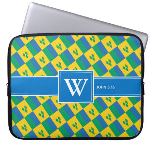 ST VINCENT GRENADINES Christian Scripture Monogram Laptop Fodral