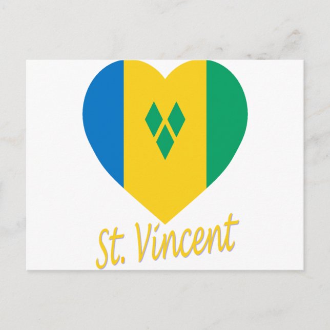 St Vincent/Grenadines Flagga Heart Vykort (Framsida)