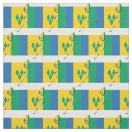 ST VINCENT GRENADINES Flagga Karta kontur Tyg