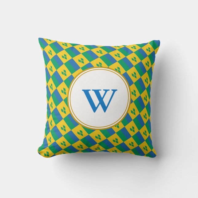 ST VINCENT GRENADINES Monogram välsignad nation Kudde (Framsida)