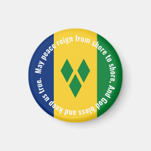 St Vincent och Grenadinerna Flagga Hymn Vincy Magnet