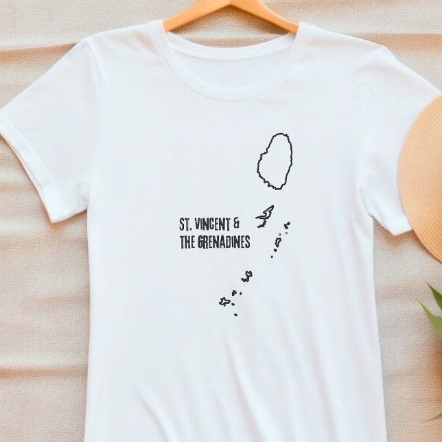 St Vincent och Grenadinerna Land Karta-gränsen T Shirt (Skapare uppladdad)