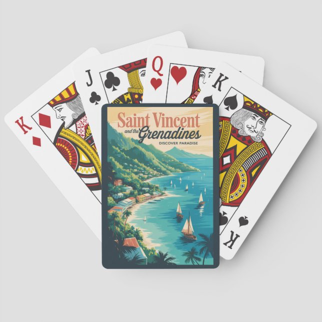 St Vincent och Grenadinerna Landskaps Retro Casinokort (Baksidan)