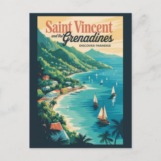 St Vincent och Grenadinerna Landskaps Retro Vykort