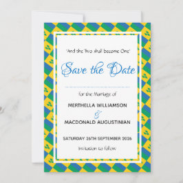 ST VINCENT'S Fosterländsk sedvänja Bröllopsfirande Spara Datumet