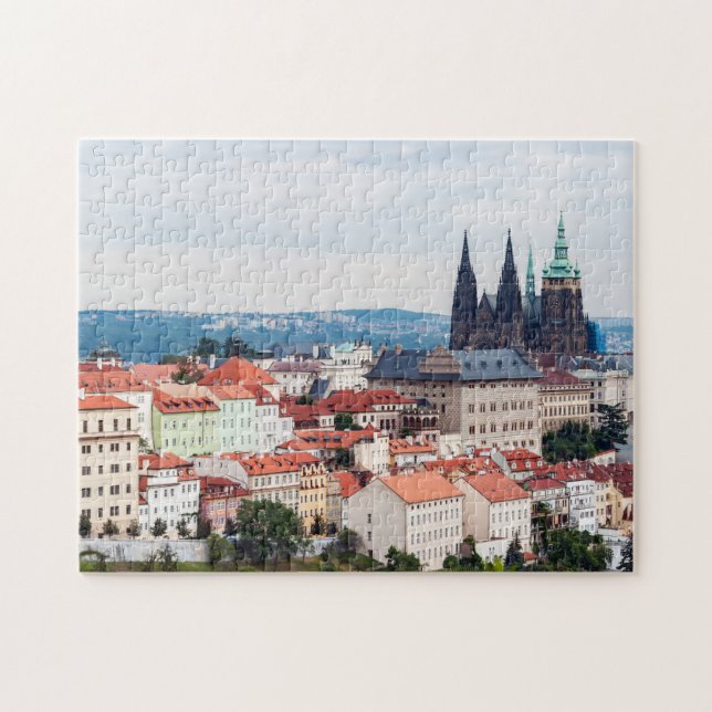St. Vitus Cathedral and Prague Cityscape - Czech R Pussel (Horisontell)