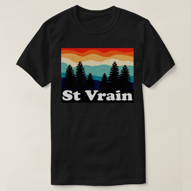 St Vrain Colorado Retro T Shirt (Design framsida)