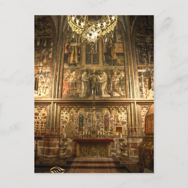 St.Wenceslas Chapel St.Vitus-katedral Prag Vykort (Framsida)