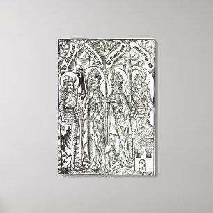 St. Wenceslaus, Adalbert, Stanislaus St. Florian Canvastryck