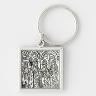 St. Wenceslaus, Adalbert, Stanislaus St. Florian Fyrkantig Silverfärgad Nyckelring