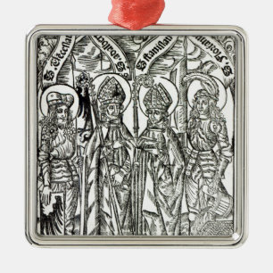St. Wenceslaus, Adalbert, Stanislaus St. Florian Julgransprydnad Metall