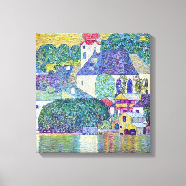 St. Wolfgang Church av Gustav Klimt, Victorian Art Canvastryck (Framsida)