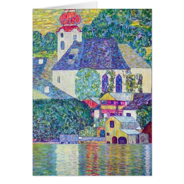 St. Wolfgang Church av Gustav Klimt, Victorian Art Hälsningskort (Framsidan)