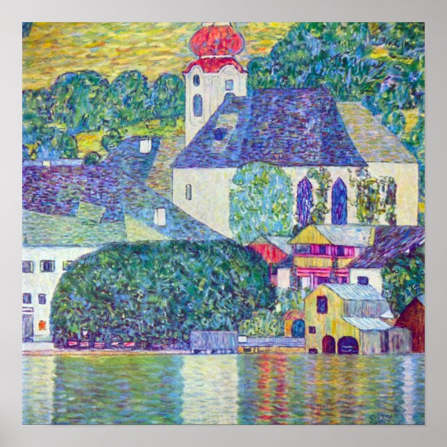 St. Wolfgang Church av Gustav Klimt, Victorian Art Poster (Framsidan)