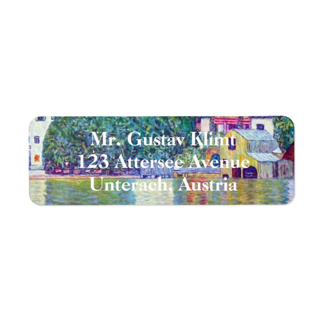 St. Wolfgang Church av Gustav Klimt, Victorian Art Returadress Etikett (Framsidan)