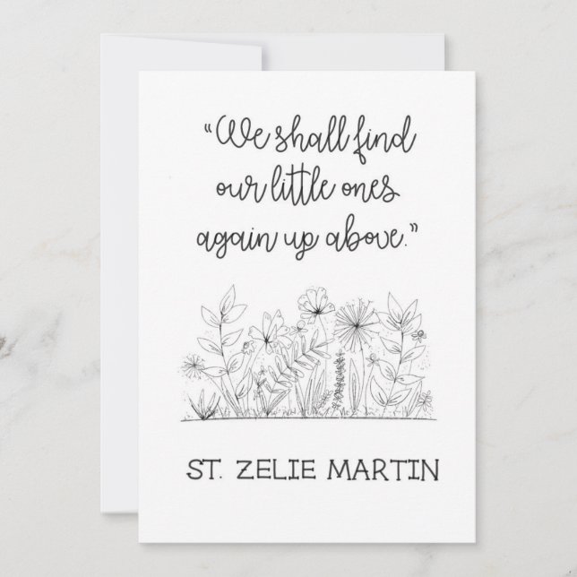 St. Zelie Martin Misriage Sympathy Card (Framsida)