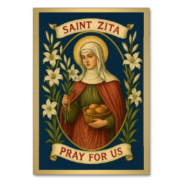 St. Zita-katolskt Bröllop Bord-kort Bordsnummer