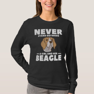 Stå aldrig mellan en flicka och hennes beagle Cute T Shirt
