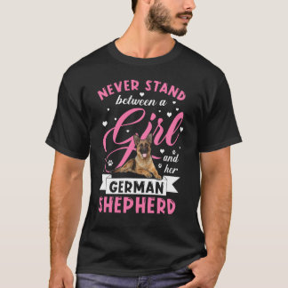Stå aldrig mellan en flicka och hennes tyska sheph t shirt