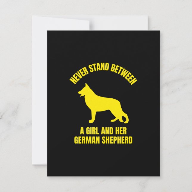 Stå aldrig mellan en tjej och hennes tyska Shepher Tack Kort (Framsida)