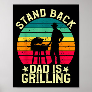 Stå bak Pappa är grillar Bbq t Kött Smoker Grill Poster