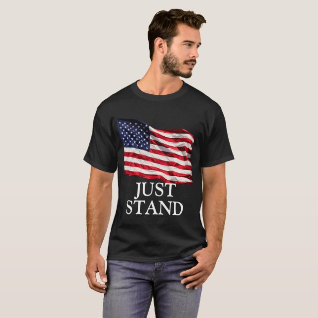 Stå bara, amerikansk Flagga (DIY Font) T-shirt (Hel framsida)